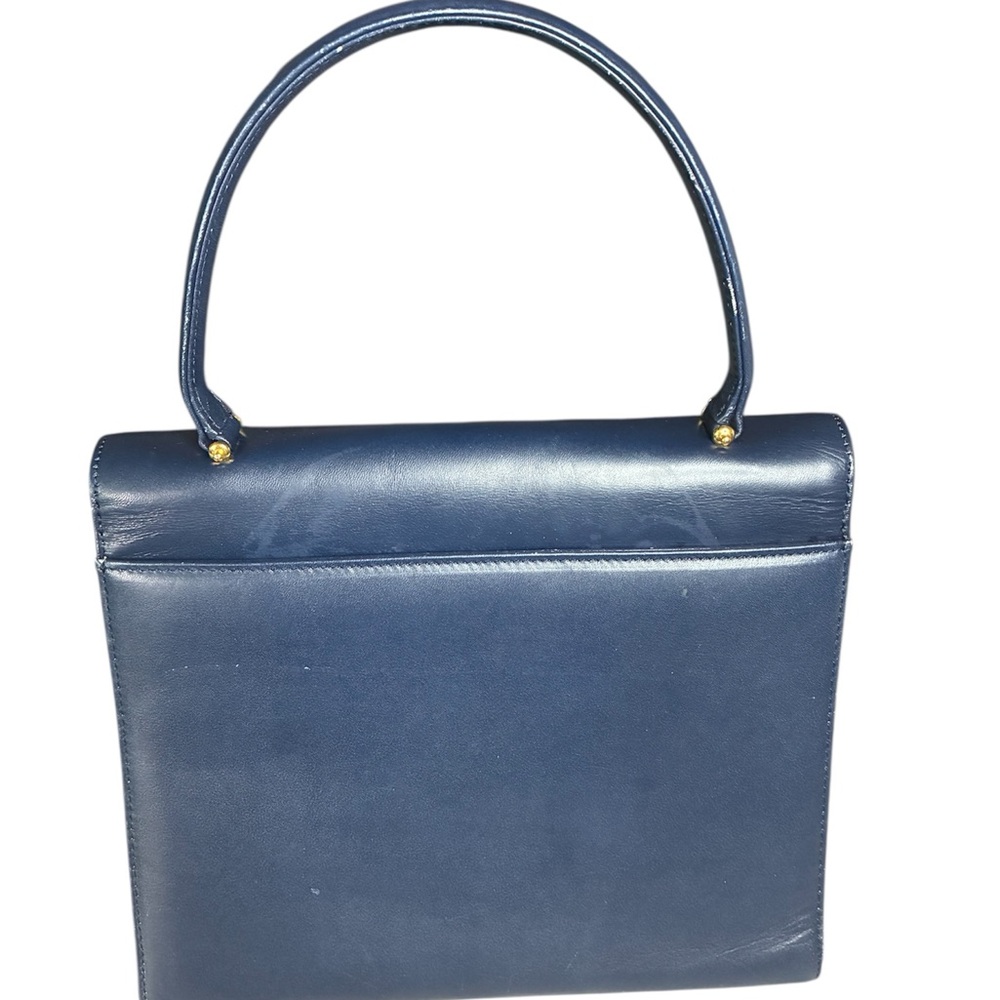 Vintage Givenchy 4G leather top handle handbag in Navy Blue - Picture 2 of 5